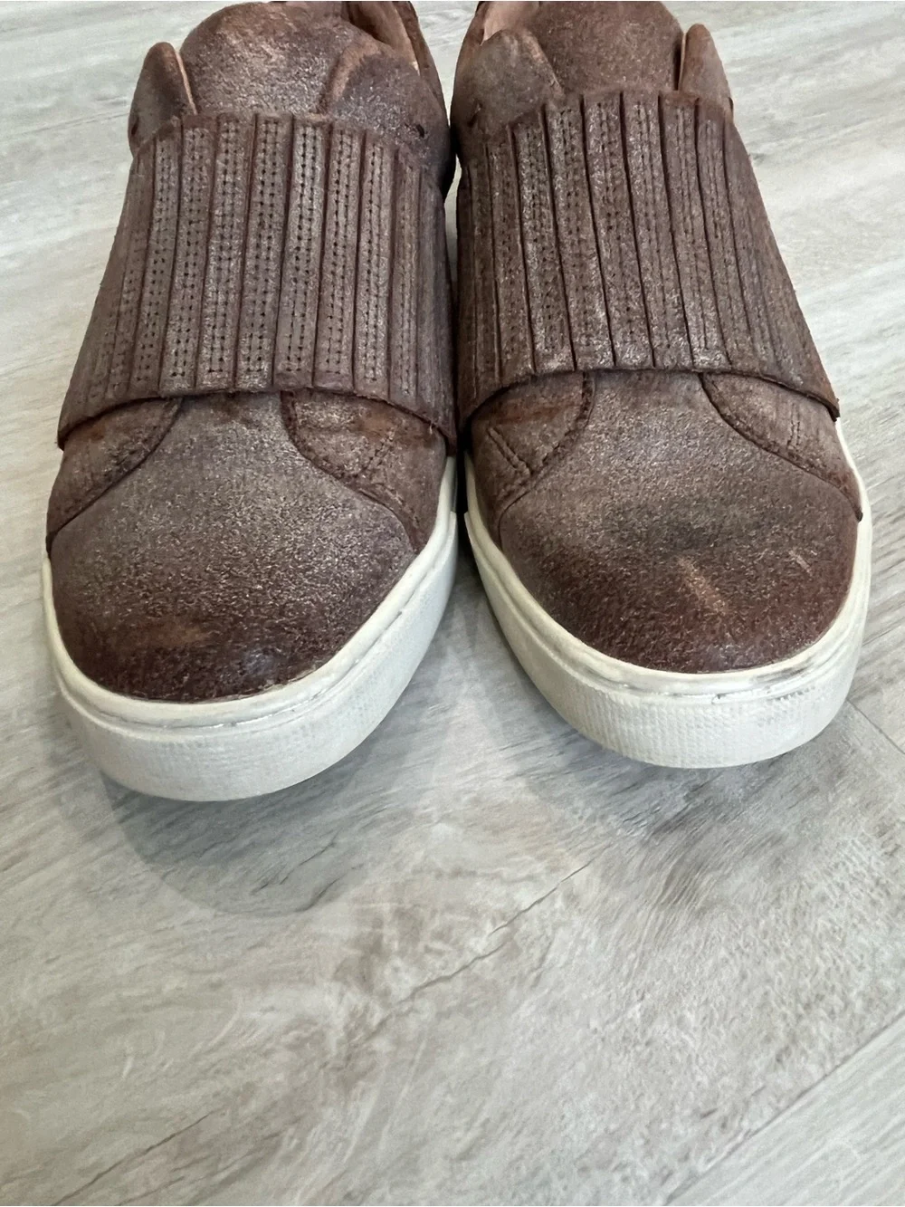 Frye Ivy Gore Slip On Chocolate Brown Leather Sneakers Shoes Womens 9 Comfort